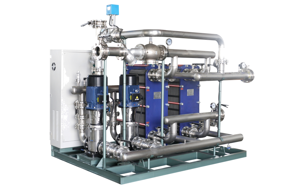 山東不銹鋼管路水-水板式換熱機組